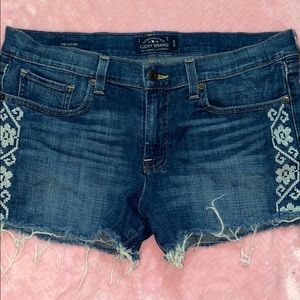 Handcrafted Lucky Brand jeans shorts.